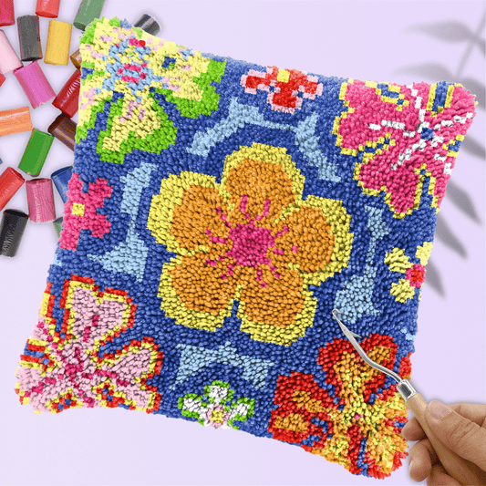 Latch Hook Pillow Making Kit - Flower Power