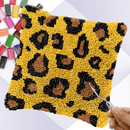 Latch Hook Pillow Making Kit - Leopard Skin Pattern