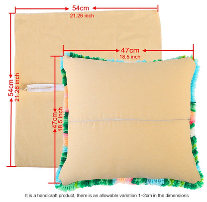 Latch Hook Pillow Making Kit - Rosette Mandala Pattern