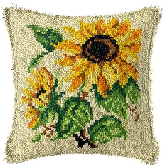 Latch Hook Pillow Making Kit - Sunflowers Latch Hook Pillow Kit