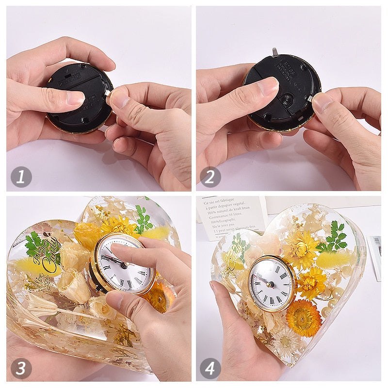 Love Heart Clock Epoxy Resin Silicone Mould Kits Resin Mould