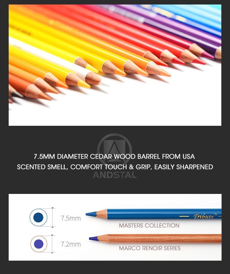 Marco Masters Collection 80 Colors Professional Fine Artist Oil Colour Pencils Colouring