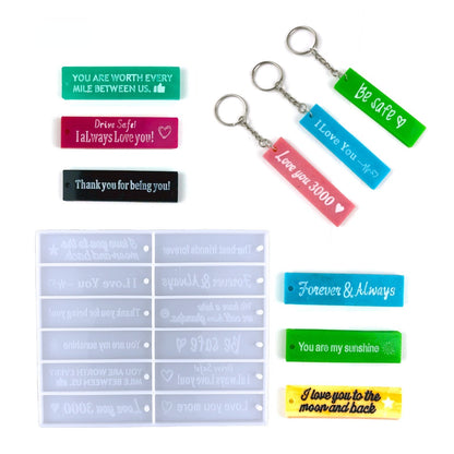 Message Tag Keychain SIlicone Mould Set Resin
