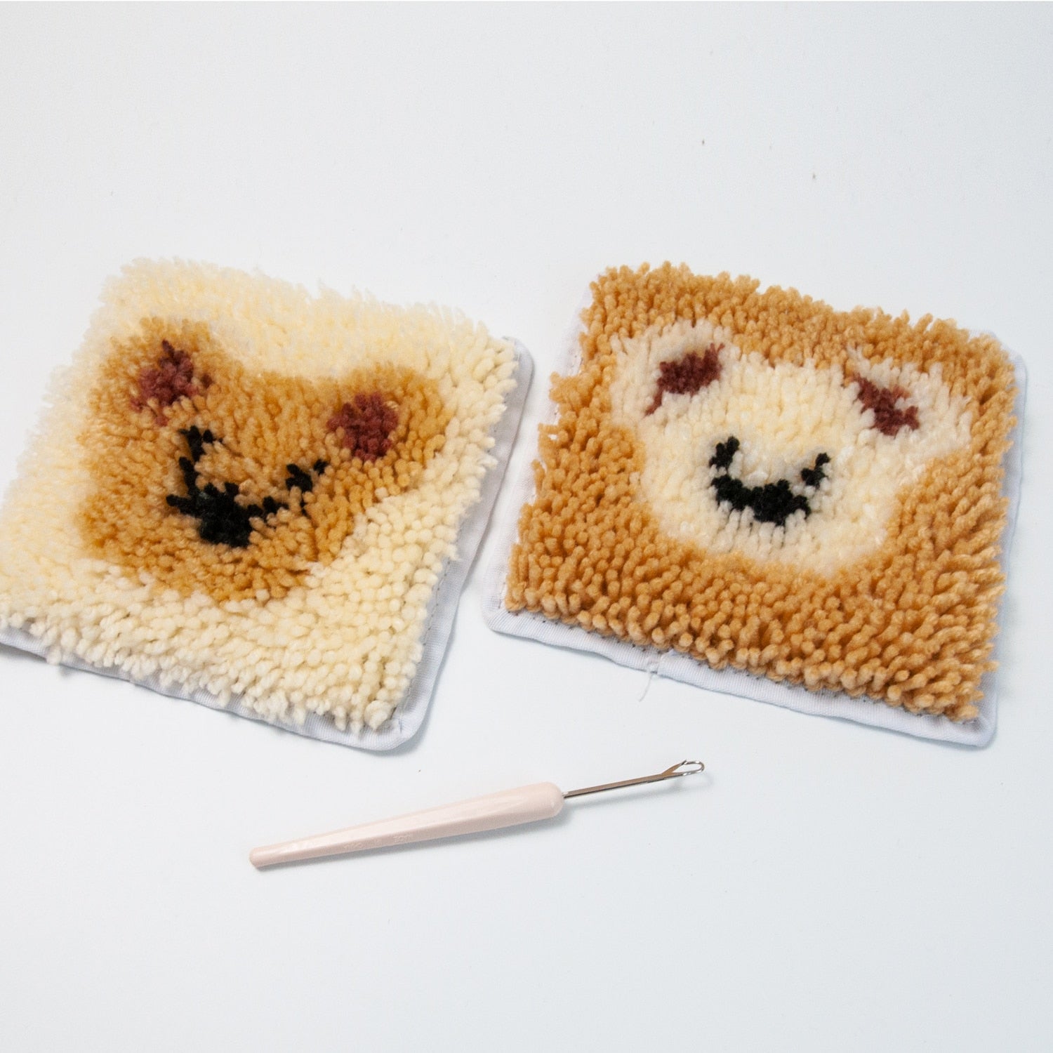 Mini Latch Hook Beginner Kits - Caramel Teddy Bears