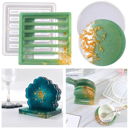 Mix Match Epoxy Resin Silcone Mould Coaster Storage Sets 