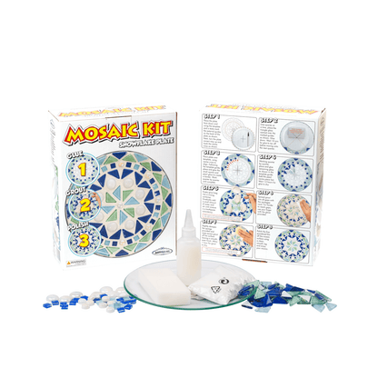 Mosaic Round Plate Kit By Mandala Art - Snow Flake Mosaic Kit