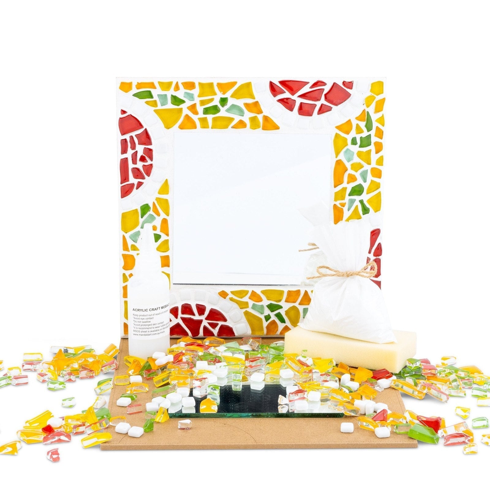 Mosaic Square Mirror Kit By Mandala Art - Tuscan Mosaic Kit