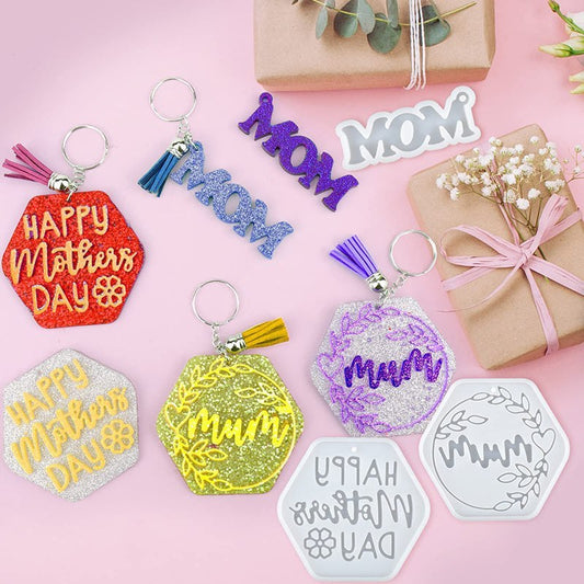 Mothers Day Keychain Resin Silicone Mould Kits Moulds