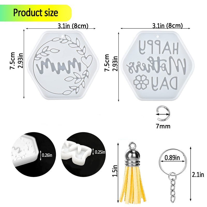 Mothers Day Keychain Resin Silicone Mould Kits Moulds