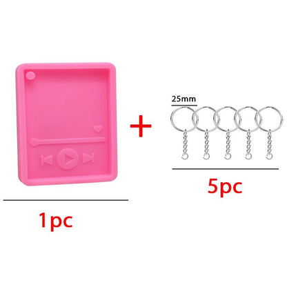 Music Media Player Key Ring Silicone Mould Kit Resin Moulds