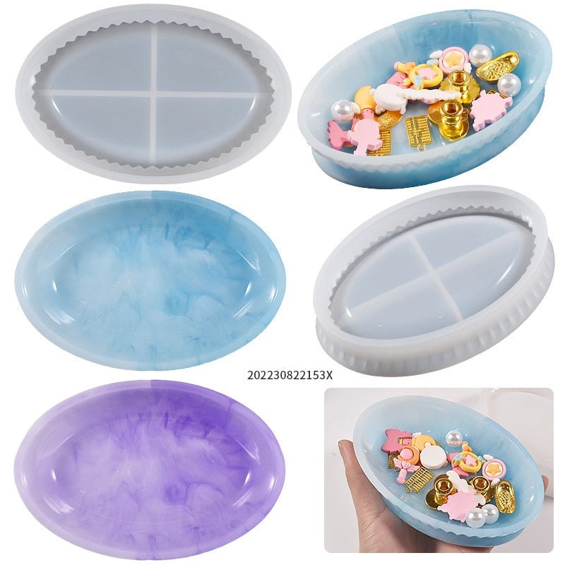 Oval Deep Dish Trinket Tray Resin Silicone Mould Resin Mould