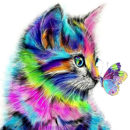 Paint Numbers Cat Butterfly 