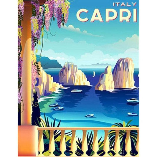 Paint Numbers Cityscape Capri Italy 