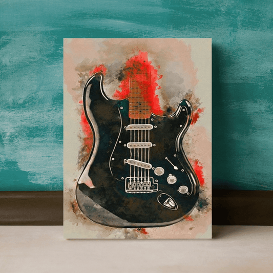 Paint By Numbers Kit - Black Electric Guitar