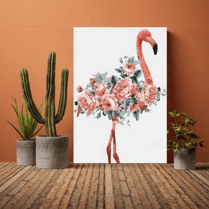 Paint By Numbers Kit - Floral Pink Flamingo