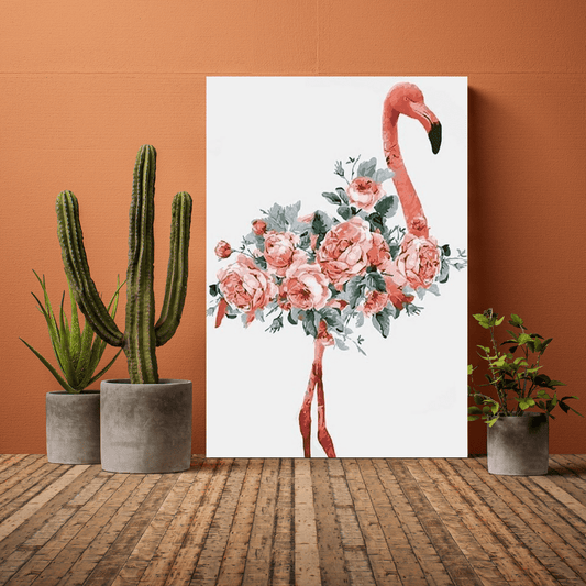 Paint By Numbers Kit - Floral Pink Flamingo