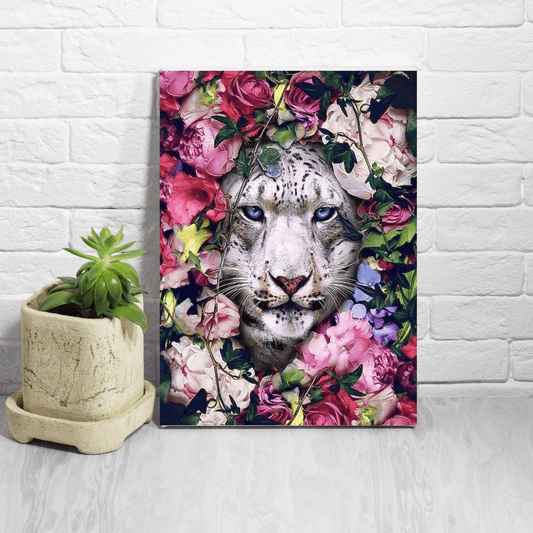 Paint By Numbers Kit - Floral White Tiger