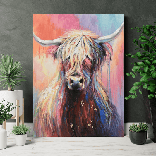 Paint By Numbers Kit - Highlander Rainbow Mist Cow