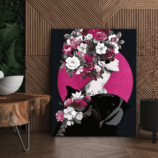 Paint By Numbers Kit - Magenta Floral Lady
