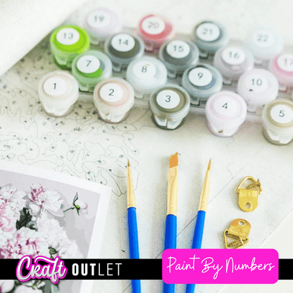 Paint By Numbers Kit - Pretty Woman Floral Hair Lilac Paint By Numbers