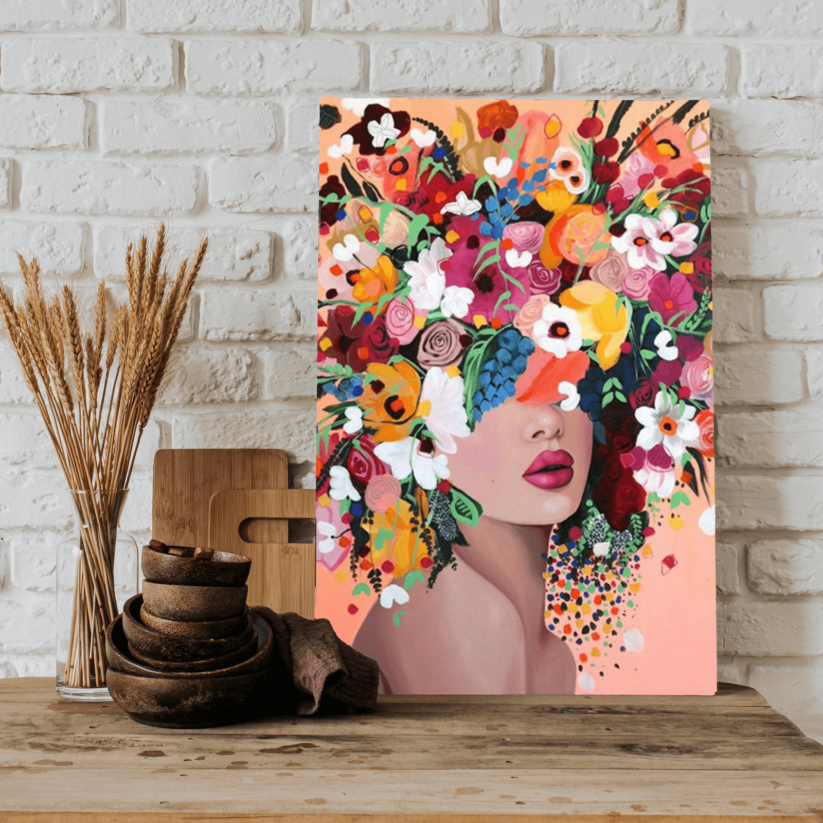 Paint By Numbers Kit - Pretty Woman Floral Hair Peach