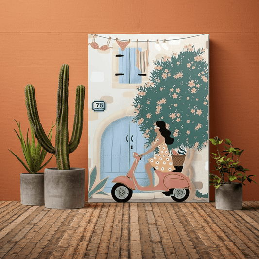 Paint By Numbers Kit - Retro Scooter Lady