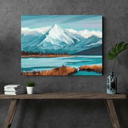 Paint By Numbers Kit - Snowy Mountain View