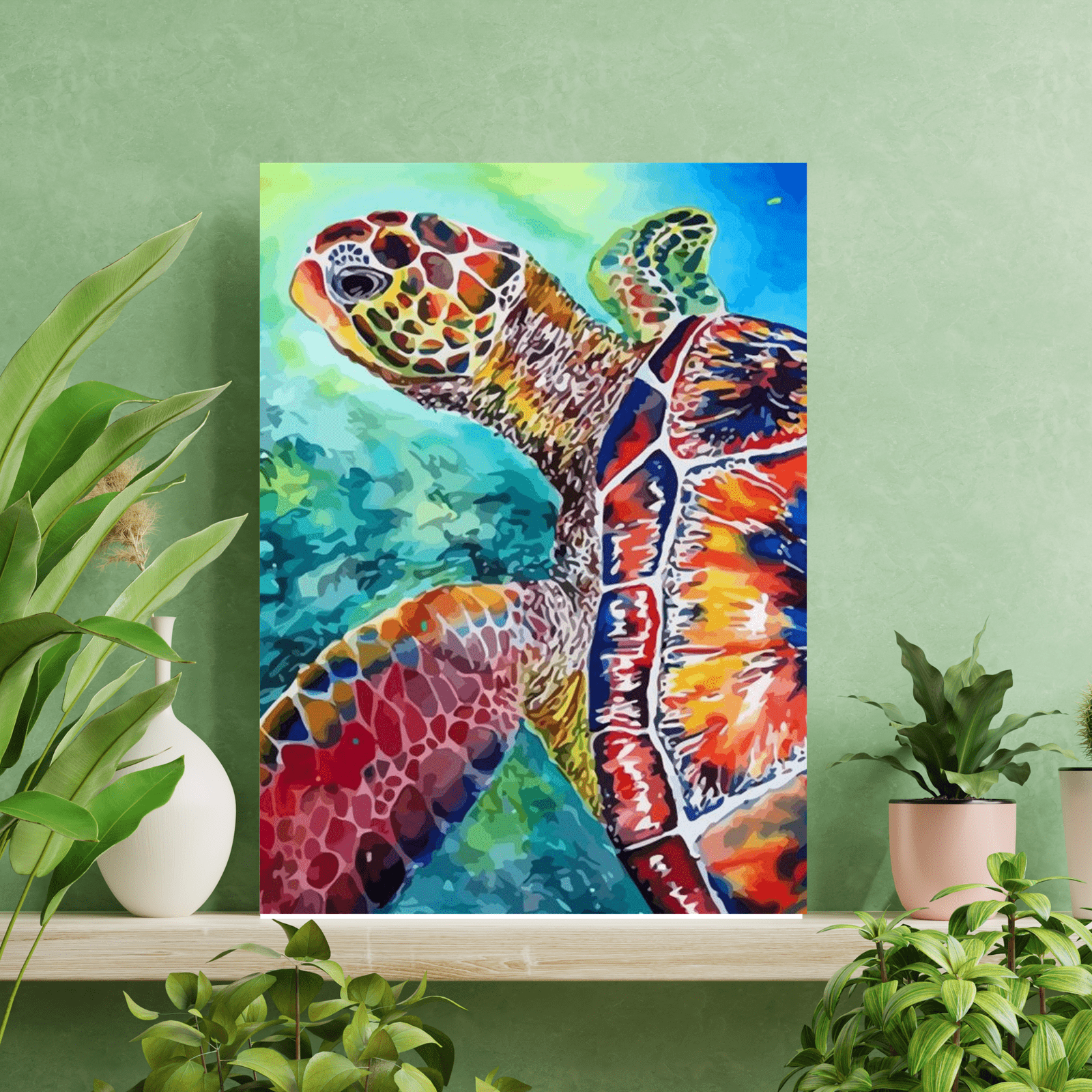 Paint By Numbers Kit - Swimming Sea Turtle