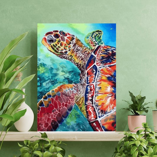 Paint By Numbers Kit - Swimming Sea Turtle