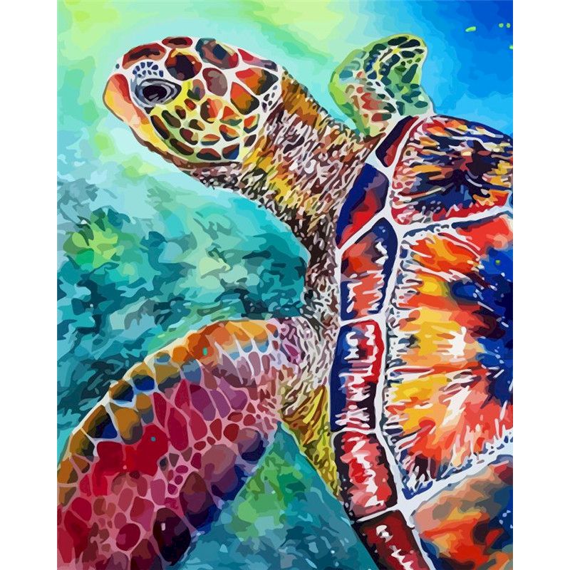 Paint By Numbers Kit - Swimming Sea Turtle Paint By Numbers