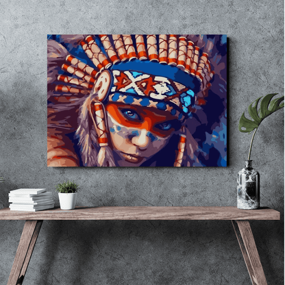 Paint By Numbers Kit - Tribal American Indian Woman