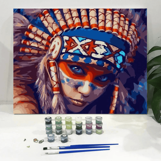 Paint By Numbers Kit - Tribal American Indian Woman