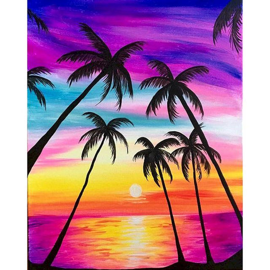 Paint By Numbers Kits - Colourful Tropical Beach 