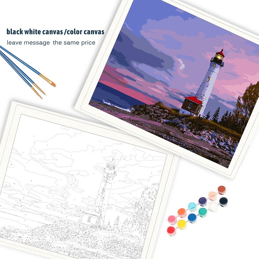 Paint By Numbers Kits - Dusk Boat Jetty 