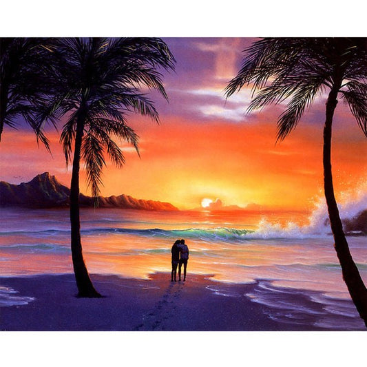 Paint By Numbers Kits - Romantic Tropical Beach 