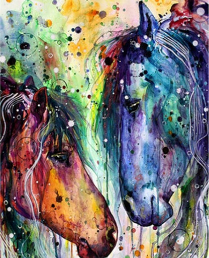 Paint Numbers Two Horses 