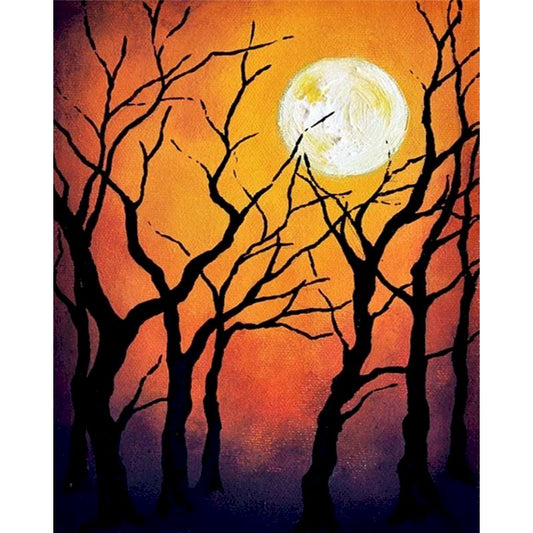 Painting By Numbers Halloween Moonlight Paint