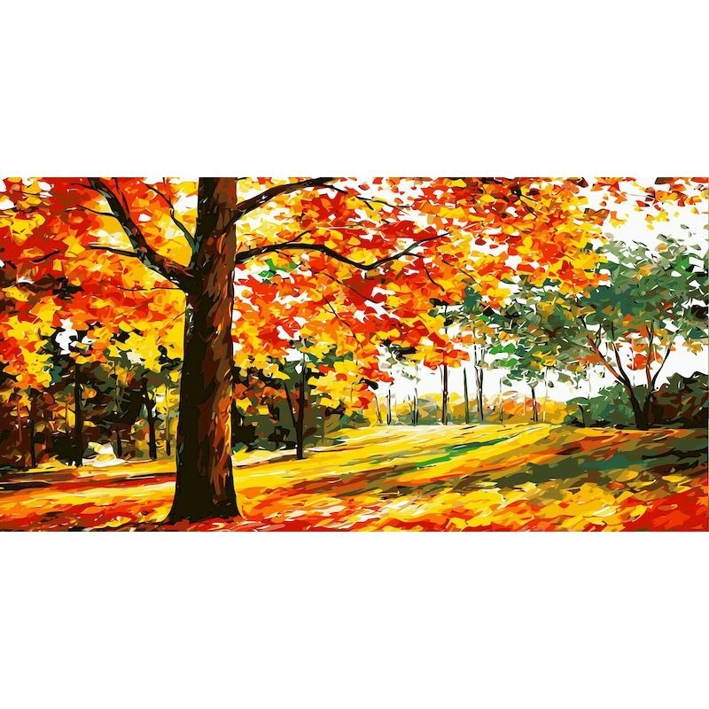 Panoramic Paint By Numbers Kit - Autumn Leaves 