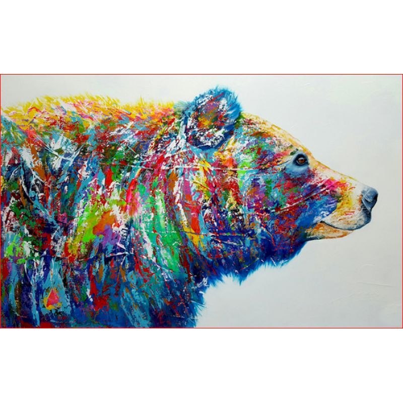 Panoramic Paint By Numbers Kit - Colourful Bear 