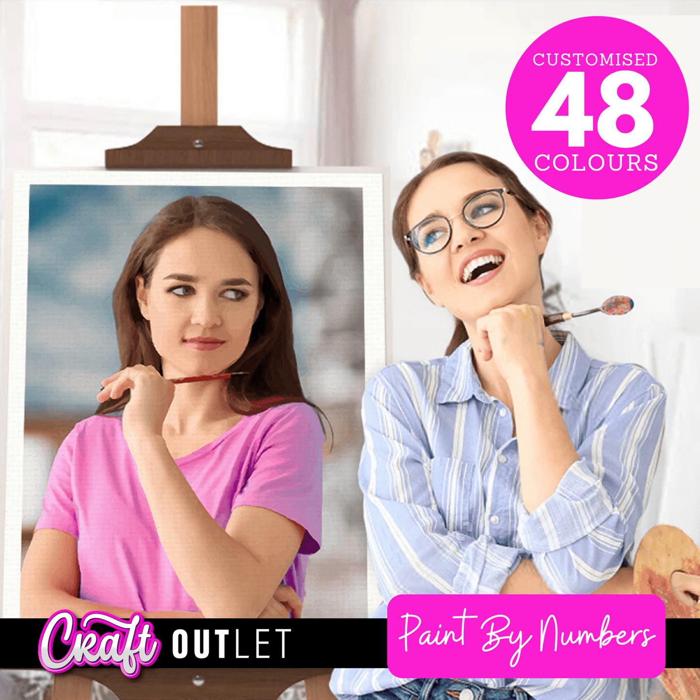 Personalised Photo DIY Paint By Numbers Kit - 48 Colours 