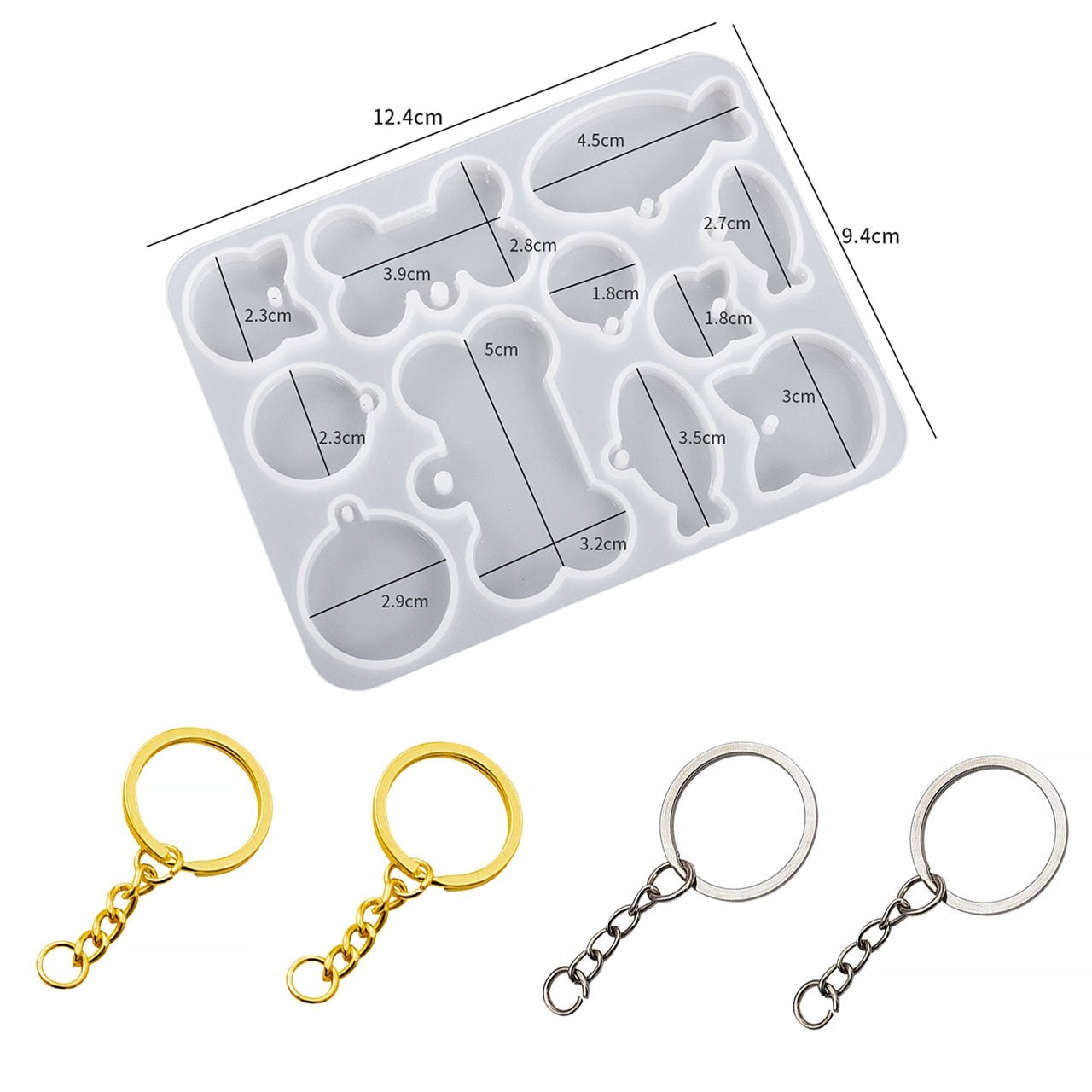 Pet Name Tag Key Ring Silicone Mould Resin Mould