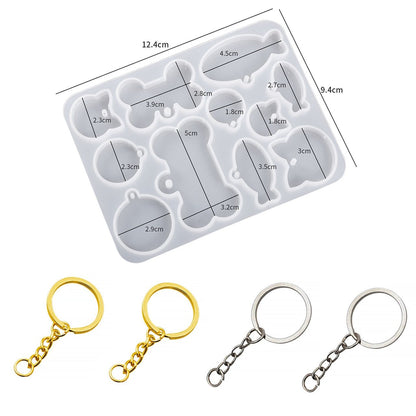 Pet Name Tag Key Ring Silicone Mould Resin Mould