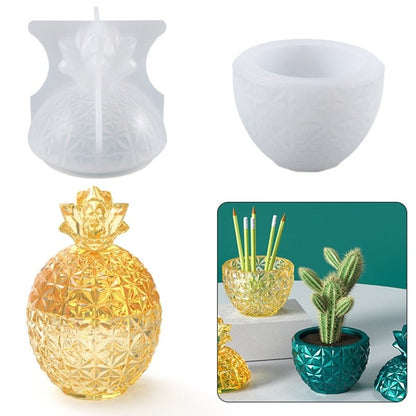 Pineapple Diamond Pattern Trinket Box Silicone Mould Resin Mould