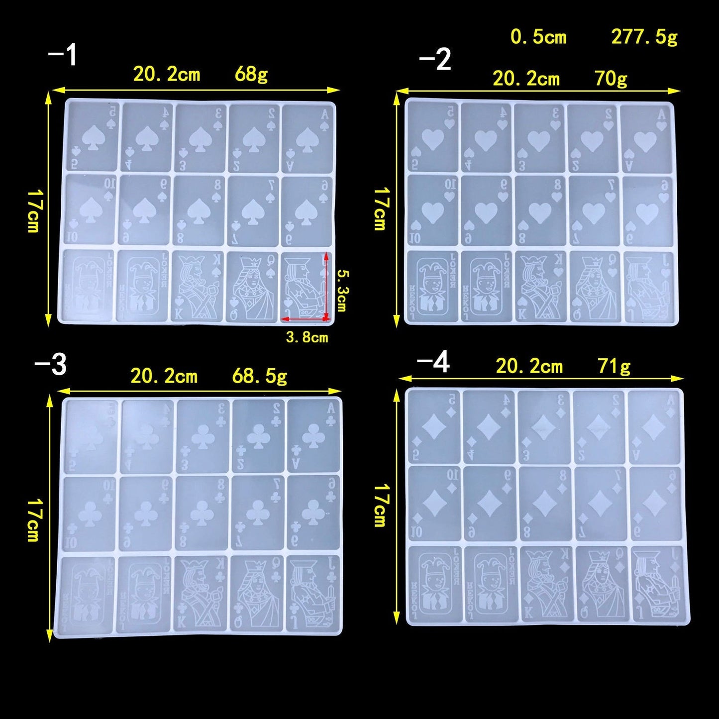 Playing Cards Epoxy Resin Silicone Mould Set 