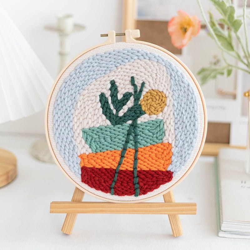 Punch Needle Embroidery Kits for Beginners - Cactus panels Embroidery