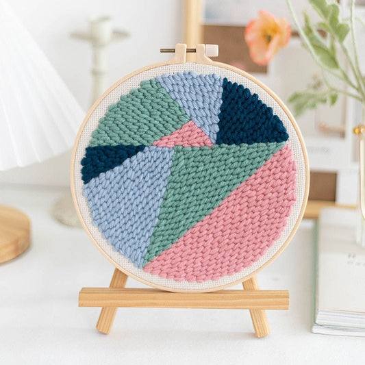 Punch Needle Embroidery Kits for Beginners - Geometric Triangles Embroidery