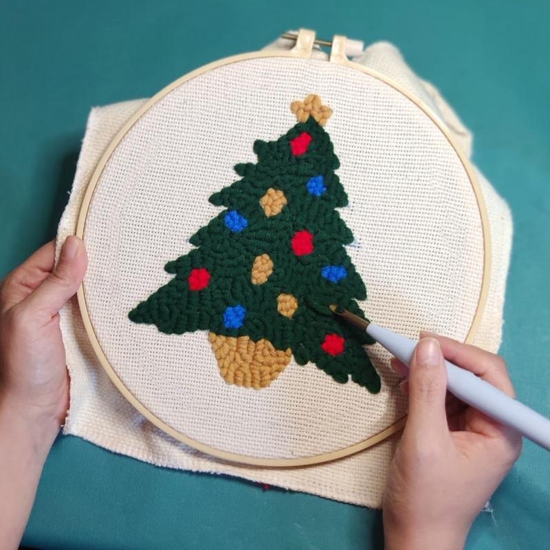 Punch Needle Starter Kits - Christmas Tree Embroidery