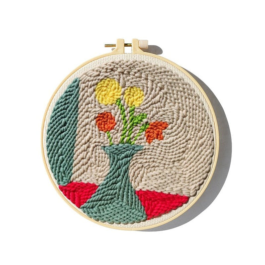 Punch Needle Starter Kits - Flower Vase Embroidery