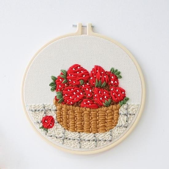 Punch Needle Starter Kits - Strawberry Basket Embroidery