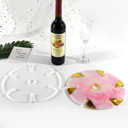 Resin Silicone Mould Round Wine Glass and Coaster Set